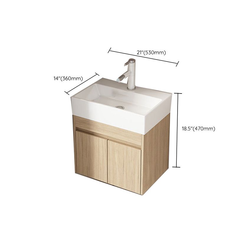 Basic Wooden Sink Vanity Wall-Mounted Vanity Cabinet with Mirror Cabinet Clearhalo 'Bathroom Remodel & Bathroom Fixtures' 'Bathroom Vanities' 'bathroom_vanities' 'Home Improvement' 'home_improvement' 'home_improvement_bathroom_vanities' 1200x1200_e0a58c01-cff9-41ee-b4cf-8d296ac3d3b0
