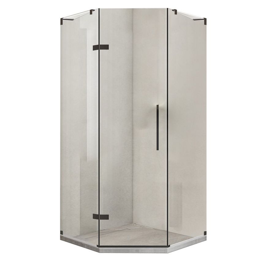 Black Scratch Resistant Shower Bath Door Semi Frameless Shower Doors Clearhalo 'Bathroom Remodel & Bathroom Fixtures' 'Home Improvement' 'home_improvement' 'home_improvement_shower_tub_doors' 'Shower and Tub Doors' 'shower_tub_doors' 'Showers & Bathtubs' 1200x1200_e0af9170-4bb1-4809-a933-8032b8f80892