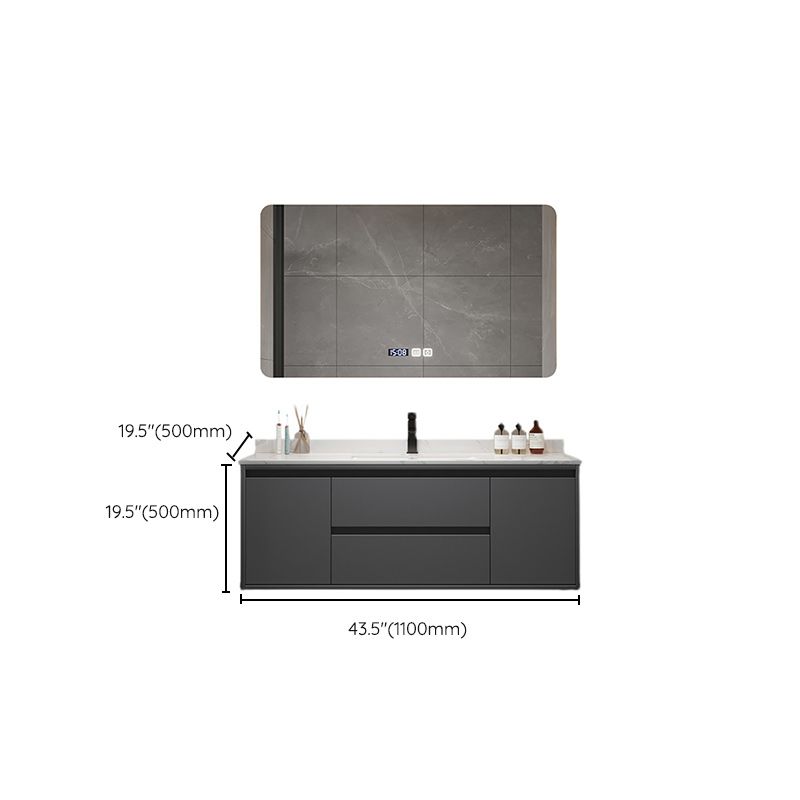 Modern Sink Vanity Wall Mount Bathroom Vanity Cabinet with Storage Shelving Clearhalo 'Bathroom Remodel & Bathroom Fixtures' 'Bathroom Vanities' 'bathroom_vanities' 'Home Improvement' 'home_improvement' 'home_improvement_bathroom_vanities' 1200x1200_e0b20a6a-e5c1-4033-9148-165e7bea149a