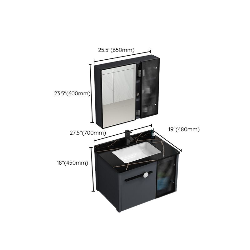 Modern Metal Frame Bath Vanity Single Rectangular Freestanding Vanity Clearhalo 'Bathroom Remodel & Bathroom Fixtures' 'Bathroom Vanities' 'bathroom_vanities' 'Home Improvement' 'home_improvement' 'home_improvement_bathroom_vanities' 1200x1200_e0bd894b-f89c-40d4-ba81-a2caa2075d87