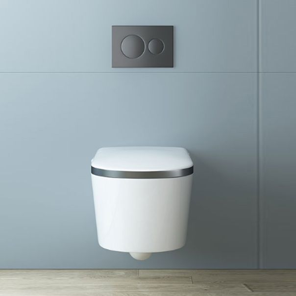 Warm Air Dryer Wall Hung Toilet Set Heated Seat Vitreous China Bidets Clearhalo 'Bathroom Remodel & Bathroom Fixtures' 'Bidets' 'Home Improvement' 'home_improvement' 'home_improvement_bidets' 'Toilets & Bidets' 1200x1200_e0efa587-0498-44b2-b559-68efef025b4c