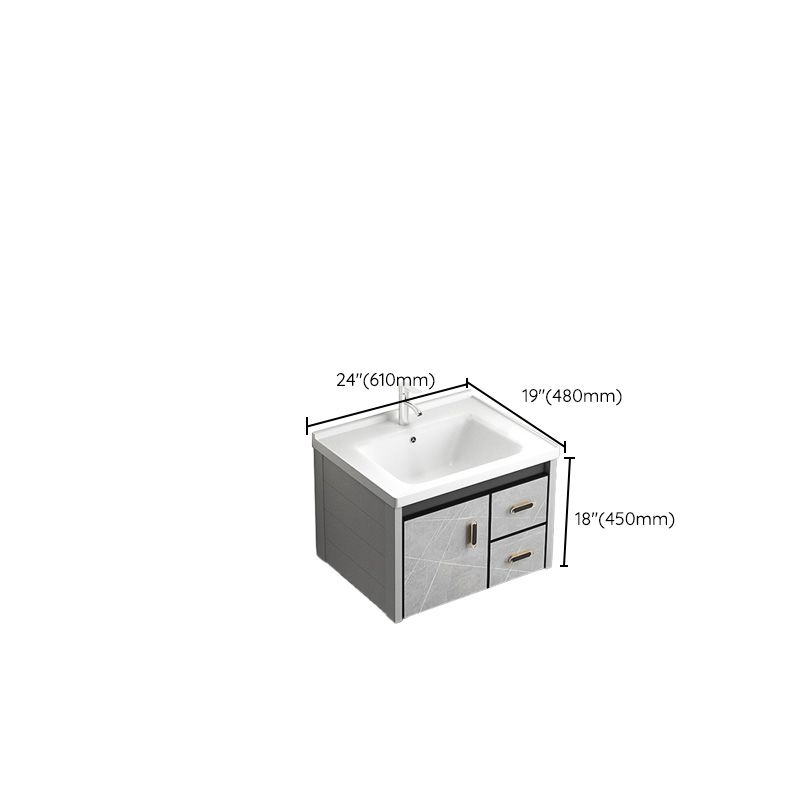 Modern Vanity Rectangular Gray Single Wall Mount Metal Vanity Set Clearhalo 'Bathroom Remodel & Bathroom Fixtures' 'Bathroom Vanities' 'bathroom_vanities' 'Home Improvement' 'home_improvement' 'home_improvement_bathroom_vanities' 1200x1200_e1110edd-44d4-4290-8611-ec6c7e60826d