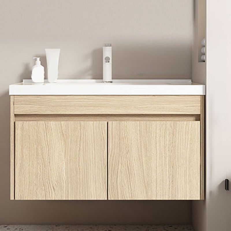 Contemporary Wood Sink Cabinet Mirror Cabinet Wall-Mounted Vanity Cabinet Clearhalo 'Bathroom Remodel & Bathroom Fixtures' 'Bathroom Vanities' 'bathroom_vanities' 'Home Improvement' 'home_improvement' 'home_improvement_bathroom_vanities' 1200x1200_e11e7e3d-0ce3-43e4-b2b3-176420f3a4a0