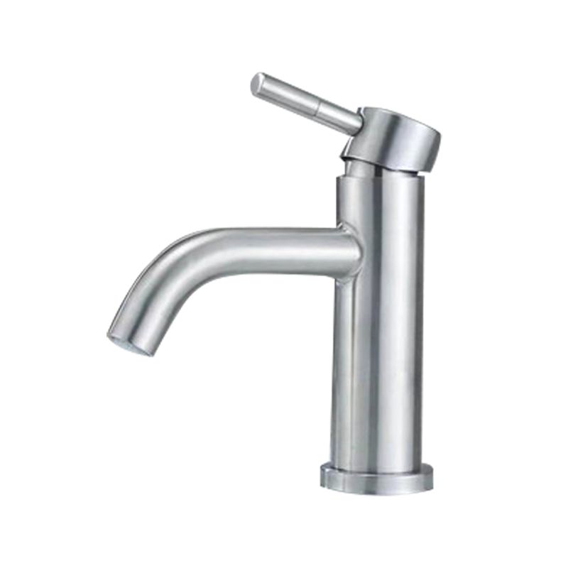 Stainless Steel Bathroom Faucet Chrome Lever Handle Sink Faucet with 1 Hole Clearhalo 'Bathroom Remodel & Bathroom Fixtures' 'Bathroom Sink Faucets' 'Bathroom Sinks & Faucet Components' 'bathroom_sink_faucets' 'Home Improvement' 'home_improvement' 'home_improvement_bathroom_sink_faucets' 1200x1200_e13751af-8a70-47e7-aa65-4fd7409ed679