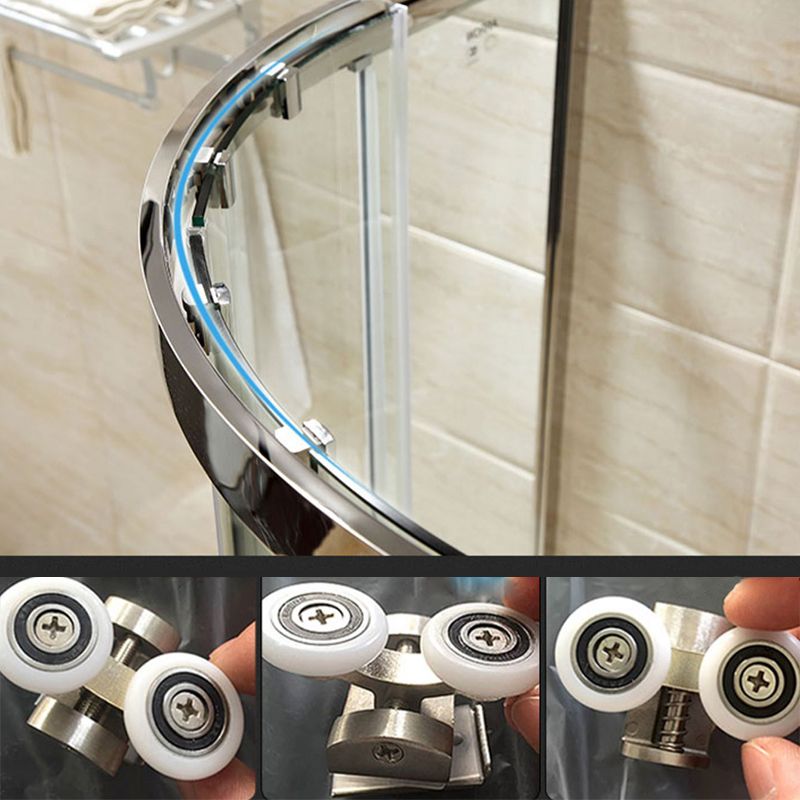 Rounded Tempered Glass Shower Enclosure with Shower Door Corner Shower Enclosure Clearhalo 'Bathroom Remodel & Bathroom Fixtures' 'Home Improvement' 'home_improvement' 'home_improvement_shower_stalls_enclosures' 'Shower Stalls & Enclosures' 'shower_stalls_enclosures' 'Showers & Bathtubs' 1200x1200_e13bddb0-8ba7-47bd-be07-9ee2d6a83cbe