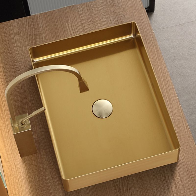 Modern Stainless Steel Sink Rectangular Basin Sink for Bathroom(Faucet Not Included ) Clearhalo 'Bathroom Remodel & Bathroom Fixtures' 'Bathroom Sinks & Faucet Components' 'Bathroom Sinks' 'bathroom_sink' 'Home Improvement' 'home_improvement' 'home_improvement_bathroom_sink' 1200x1200_e14625d6-057b-4b98-81c5-b5b22b5be458