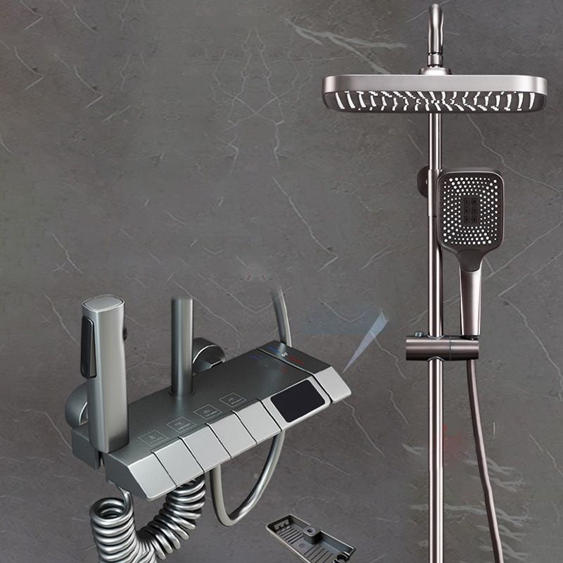 Wall Mount Shower Set Slide Bar Included Adjustable Spray Shower Combo Clearhalo 'Bathroom Remodel & Bathroom Fixtures' 'Home Improvement' 'home_improvement' 'home_improvement_shower_faucets' 'Shower Faucets & Systems' 'shower_faucets' 'Showers & Bathtubs Plumbing' 'Showers & Bathtubs' 1200x1200_e147af3a-6197-4277-b037-17f44b0f8e81