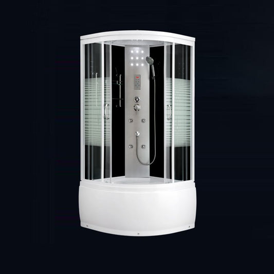 Framed Rounded Shower Stall with Shower Base Tempered Glass Shower Stall Clearhalo 'Bathroom Remodel & Bathroom Fixtures' 'Home Improvement' 'home_improvement' 'home_improvement_shower_stalls_enclosures' 'Shower Stalls & Enclosures' 'shower_stalls_enclosures' 'Showers & Bathtubs' 1200x1200_e14d0486-e0c4-4960-b42f-f0dcde42d571