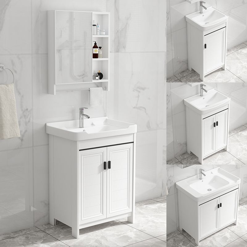 Bathroom Vanity Set Free Standing White Drawer Faucet Vanity with Mirror Clearhalo 'Bathroom Remodel & Bathroom Fixtures' 'Bathroom Vanities' 'bathroom_vanities' 'Home Improvement' 'home_improvement' 'home_improvement_bathroom_vanities' 1200x1200_e16d58a6-a84e-49c8-b32f-29450b29a62c