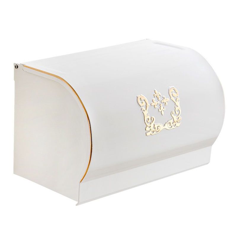 Vintage Bathroom Accessory Set Aluminum Paper Holder in White Clearhalo 'Bathroom Hardware Sets' 'Bathroom Hardware' 'Bathroom Remodel & Bathroom Fixtures' 'bathroom_hardware_sets' 'Home Improvement' 'home_improvement' 'home_improvement_bathroom_hardware_sets' 1200x1200_e1863980-96b6-4d40-9c65-3cae2b0795e6