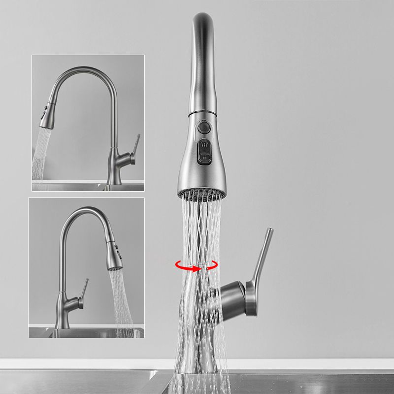 Modern 1-Handle Faucet Copper Pull down with Water Dispenser Standard Kitchen Faucet Clearhalo 'Home Improvement' 'home_improvement' 'home_improvement_kitchen_faucets' 'Kitchen Faucets' 'Kitchen Remodel & Kitchen Fixtures' 'Kitchen Sinks & Faucet Components' 'kitchen_faucets' 1200x1200_e195db44-6038-4da6-b88b-2336e40f62ca