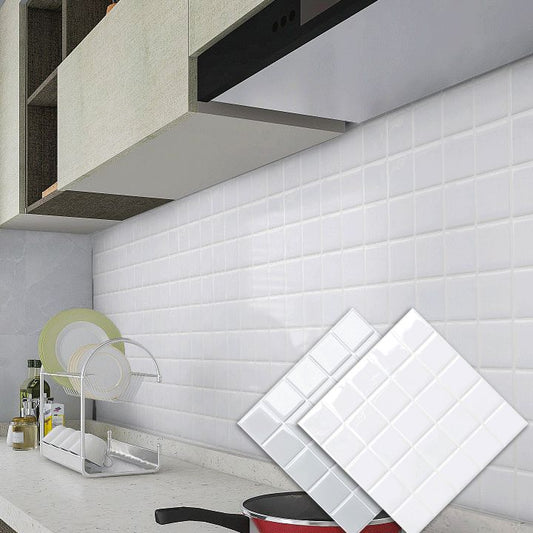 White Mosaic Peel & Stick Tile Water-resistant Kitchen Backsplash Wallpaper Clearhalo 'Flooring 'Home Improvement' 'home_improvement' 'home_improvement_peel_stick_blacksplash' 'Peel & Stick Backsplash Tile' 'peel_stick_blacksplash' 'Walls & Ceilings' Walls and Ceiling' 1200x1200_e19e2adb-21c5-43ab-8739-c0e4677497a5