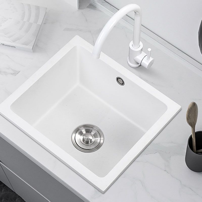 Modern Style Kitchen Sink Quartz Single Bowl Kitchen Sink with Square Shape Clearhalo 'Home Improvement' 'home_improvement' 'home_improvement_kitchen_sinks' 'Kitchen Remodel & Kitchen Fixtures' 'Kitchen Sinks & Faucet Components' 'Kitchen Sinks' 'kitchen_sinks' 1200x1200_e1a9cea7-32b0-4113-8f49-80dd8dc5f8bb