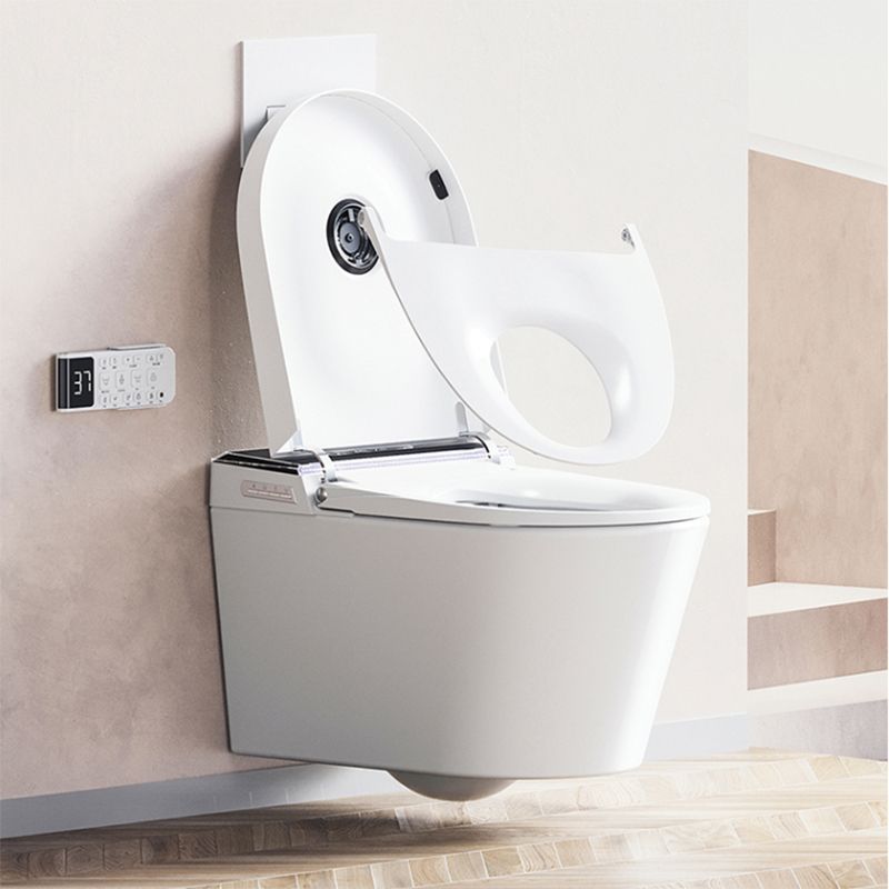 Contemporary Smart Toilet White Foot Sensor Elongated Dryer Wall Mounted Bidet Clearhalo 'Bathroom Remodel & Bathroom Fixtures' 'Bidets' 'Home Improvement' 'home_improvement' 'home_improvement_bidets' 'Toilets & Bidets' 1200x1200_e1aa57f1-ffd3-429d-b13d-3fa5e0fbcbfb