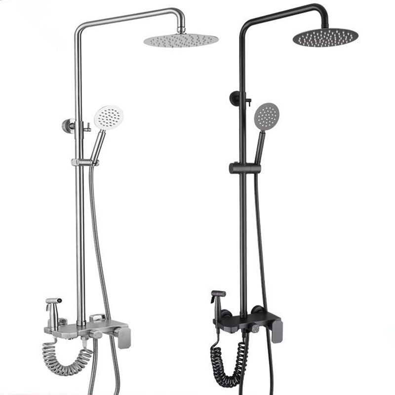 Modern Oval Swivel Shower Stainless Steel Shower Head Shower Faucet on Wall Clearhalo 'Bathroom Remodel & Bathroom Fixtures' 'Home Improvement' 'home_improvement' 'home_improvement_shower_faucets' 'Shower Faucets & Systems' 'shower_faucets' 'Showers & Bathtubs Plumbing' 'Showers & Bathtubs' 1200x1200_e1aa7d20-cc36-4832-93e8-1249406feb52