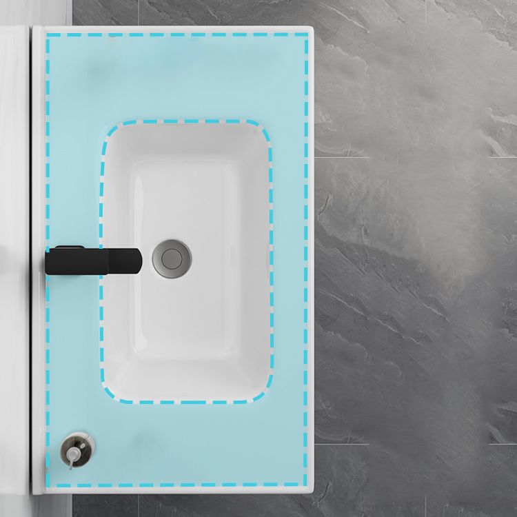 Grey Bath Vanity Wall Mount Rectangular Single Sink Mirror Metal Frame Vanity with Doors Clearhalo 'Bathroom Remodel & Bathroom Fixtures' 'Bathroom Vanities' 'bathroom_vanities' 'Home Improvement' 'home_improvement' 'home_improvement_bathroom_vanities' 1200x1200_e1b3ec09-71e7-4356-8ffa-2964f46c92c7