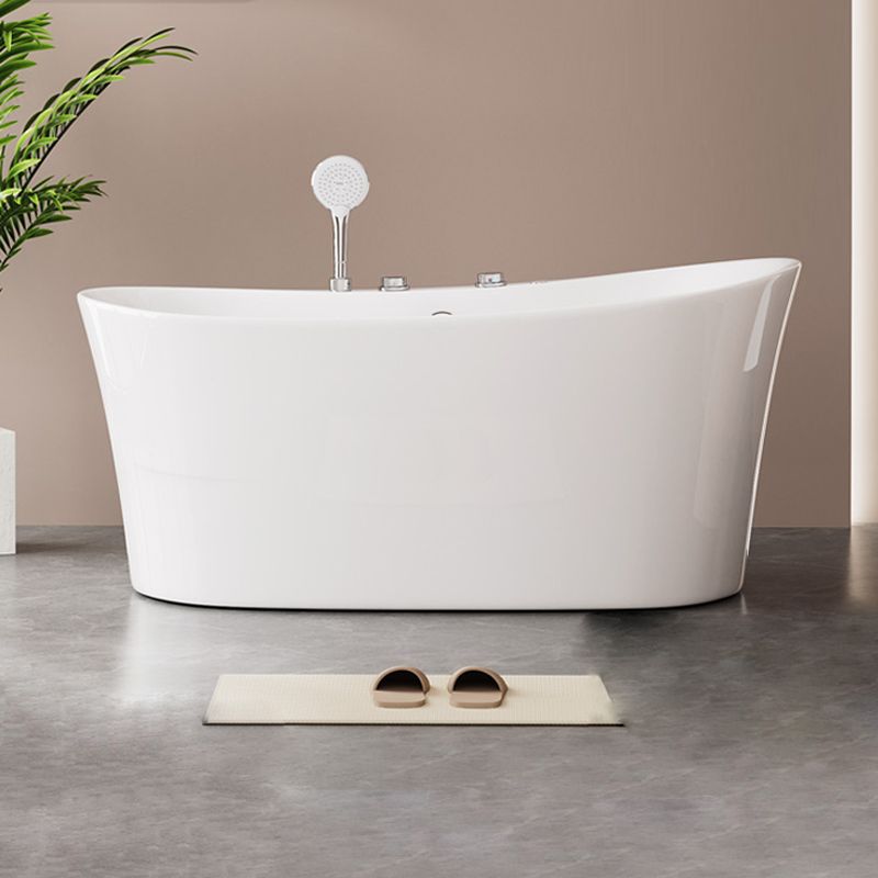 Acrylic Freestanding Bathtub Oval Modern Back to Wall Soaking Bath Clearhalo 'Bathroom Remodel & Bathroom Fixtures' 'Bathtubs' 'Home Improvement' 'home_improvement' 'home_improvement_bathtubs' 'Showers & Bathtubs' 1200x1200_e1b4b257-411c-4e42-a8a2-d7a6e267e9f1