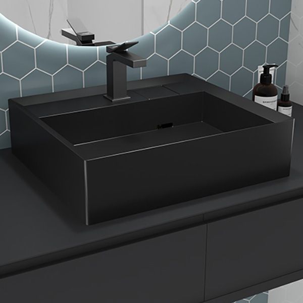 Modern Bathroom Sink Pop-Up Drain Porcelain Solid Color Rectangular Vessel Clearhalo 'Bathroom Remodel & Bathroom Fixtures' 'Bathroom Sinks & Faucet Components' 'Bathroom Sinks' 'bathroom_sink' 'Home Improvement' 'home_improvement' 'home_improvement_bathroom_sink' 1200x1200_e1b64620-b3c5-47ce-80b7-ee4e4a0f32a5