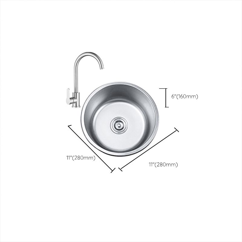 Round Single Bowl Kitchen Sink Stainless Steel Sink with Drain Strainer Kit Clearhalo 'Home Improvement' 'home_improvement' 'home_improvement_kitchen_sinks' 'Kitchen Remodel & Kitchen Fixtures' 'Kitchen Sinks & Faucet Components' 'Kitchen Sinks' 'kitchen_sinks' 1200x1200_e1bddcaa-076b-49d1-a73a-2b01dc3d4b28