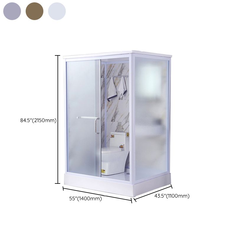 Contemporary Frosted Shower Stall Framed Single Sliding Shower Stall Clearhalo 'Bathroom Remodel & Bathroom Fixtures' 'Home Improvement' 'home_improvement' 'home_improvement_shower_stalls_enclosures' 'Shower Stalls & Enclosures' 'shower_stalls_enclosures' 'Showers & Bathtubs' 1200x1200_e1f12268-b0d2-4c96-83e9-0413e46e4795