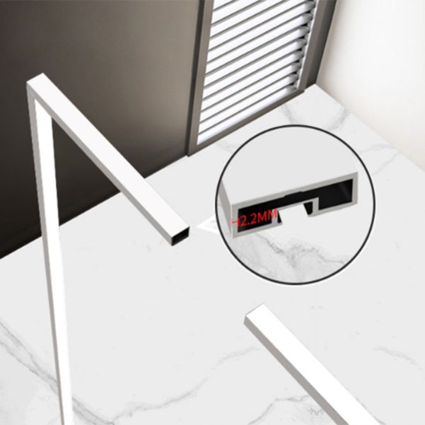 Fixed Shower Screen White Full Frame Tempered Glass Shower Door Clearhalo 'Bathroom Remodel & Bathroom Fixtures' 'Home Improvement' 'home_improvement' 'home_improvement_shower_tub_doors' 'Shower and Tub Doors' 'shower_tub_doors' 'Showers & Bathtubs' 1200x1200_e1fd0852-19bc-406e-8d98-fa2b9c2fe9c1