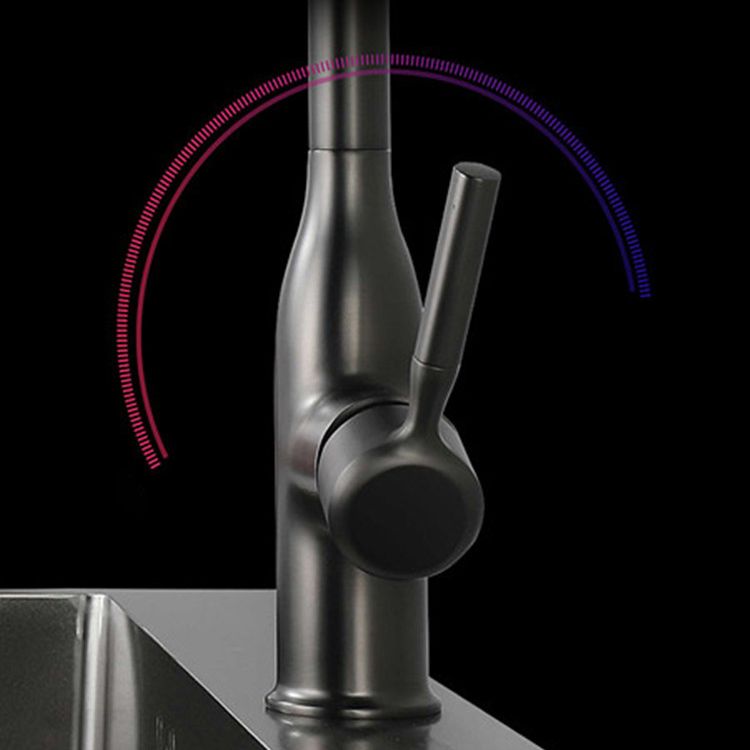 Modern Style Kitchen Faucet Copper 1-Handle Retractable High Arc Kitchen Faucet Clearhalo 'Home Improvement' 'home_improvement' 'home_improvement_kitchen_faucets' 'Kitchen Faucets' 'Kitchen Remodel & Kitchen Fixtures' 'Kitchen Sinks & Faucet Components' 'kitchen_faucets' 1200x1200_e23185f9-f73f-4973-abb6-8f9079c982b9