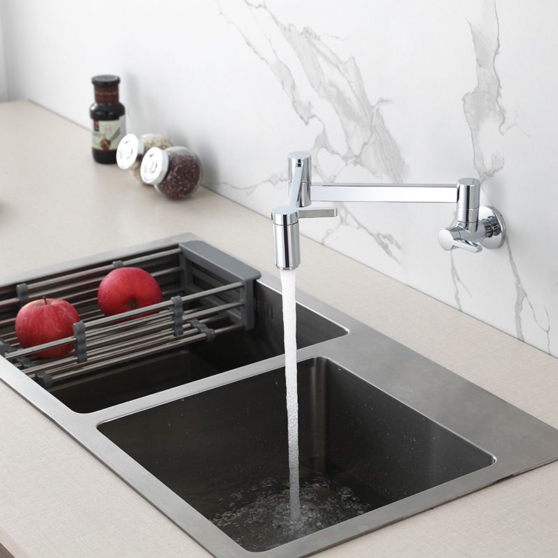 Modern Pull Down One Handle Pot Filler Low Profile Filler with 1-Hold Clearhalo 'Home Improvement' 'home_improvement' 'home_improvement_kitchen_faucets' 'Kitchen Faucets' 'Kitchen Remodel & Kitchen Fixtures' 'Kitchen Sinks & Faucet Components' 'kitchen_faucets' 1200x1200_e24cdb99-6a8f-4e63-acf9-9dd26cf88d18