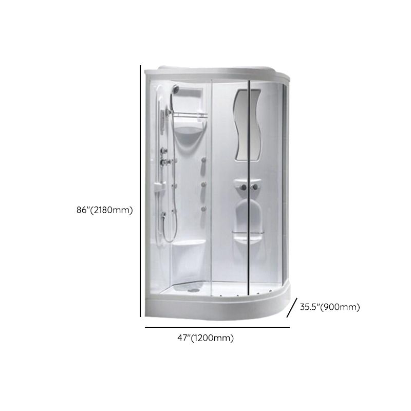 Neo-Round Shower Stall White Tempered Glass Shower Stall with Door Handles Clearhalo 'Bathroom Remodel & Bathroom Fixtures' 'Home Improvement' 'home_improvement' 'home_improvement_shower_stalls_enclosures' 'Shower Stalls & Enclosures' 'shower_stalls_enclosures' 'Showers & Bathtubs' 1200x1200_e253fa7e-52b5-4e48-ba58-7c0de9335c2c