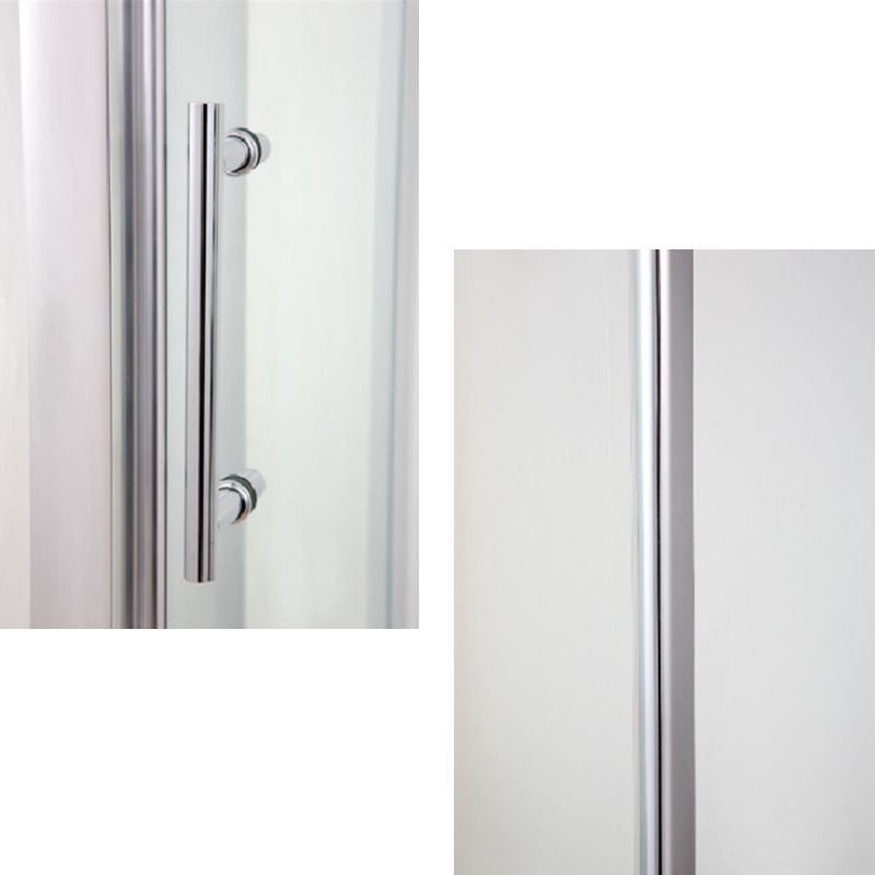 Corner Tempered Glass Shower Kit Silver Semi-Frameless Shower Kit Clearhalo 'Bathroom Remodel & Bathroom Fixtures' 'Home Improvement' 'home_improvement' 'home_improvement_shower_stalls_enclosures' 'Shower Stalls & Enclosures' 'shower_stalls_enclosures' 'Showers & Bathtubs' 1200x1200_e27720d3-c7c6-410c-be54-6bf3ffc2c3e4
