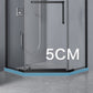 Black and Silver Neo-Angle Shower Enclosure Tempered Glass Shower Enclosure Clearhalo 'Bathroom Remodel & Bathroom Fixtures' 'Home Improvement' 'home_improvement' 'home_improvement_shower_stalls_enclosures' 'Shower Stalls & Enclosures' 'shower_stalls_enclosures' 'Showers & Bathtubs' 1200x1200_e29b3032-bf21-4413-ad12-b2113196e1ce