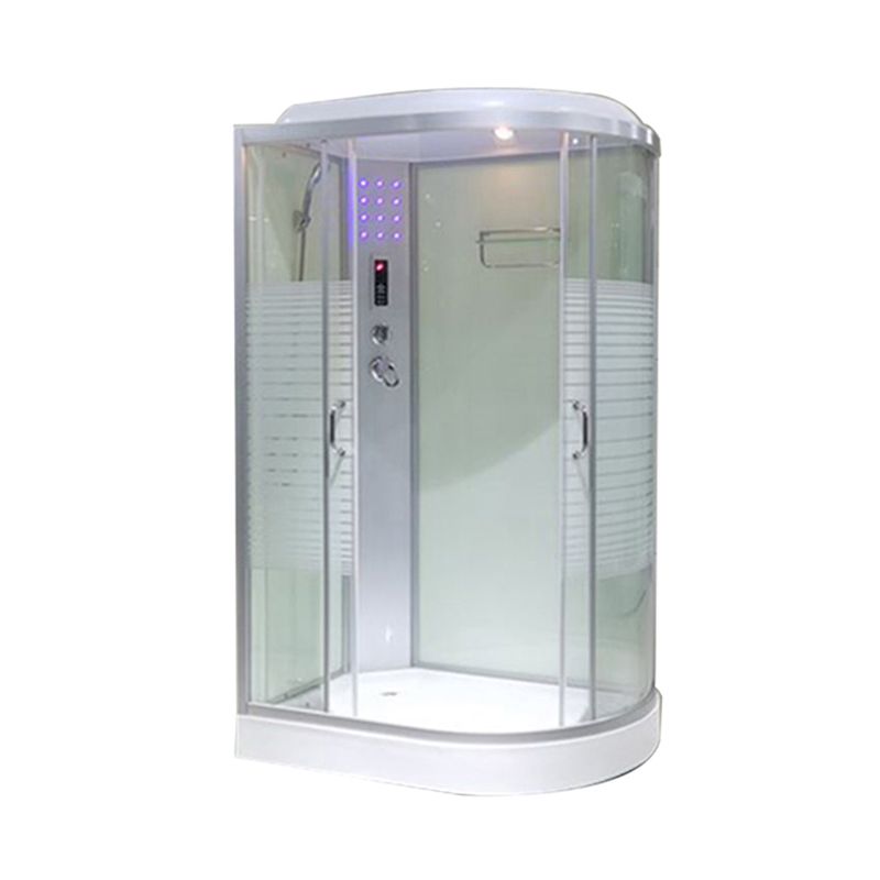 Framed Double Sliding Shower Stall Rounded Striped Shower Kit Clearhalo 'Bathroom Remodel & Bathroom Fixtures' 'Home Improvement' 'home_improvement' 'home_improvement_shower_stalls_enclosures' 'Shower Stalls & Enclosures' 'shower_stalls_enclosures' 'Showers & Bathtubs' 1200x1200_e2a65a29-1beb-401a-8af7-4bda6f1fe7a5