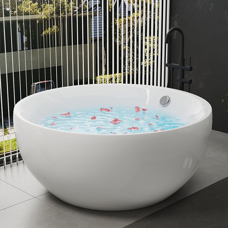 Round Bathtub Acrylic Soaking Freestanding Bathtub , 25.59-inch Tall Clearhalo 'Bathroom Remodel & Bathroom Fixtures' 'Bathtubs' 'Home Improvement' 'home_improvement' 'home_improvement_bathtubs' 'Showers & Bathtubs' 1200x1200_e2df99f9-d591-4ecf-af04-96f57688cf54