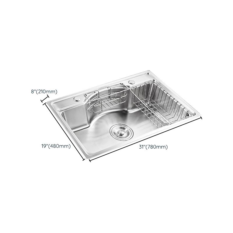 Modern Style Kitchen Sink Dirt Resistant Drop-In Kitchen Sink Clearhalo 'Home Improvement' 'home_improvement' 'home_improvement_kitchen_sinks' 'Kitchen Remodel & Kitchen Fixtures' 'Kitchen Sinks & Faucet Components' 'Kitchen Sinks' 'kitchen_sinks' 1200x1200_e31d1bf2-1ddb-412f-af54-ace56a0064fb