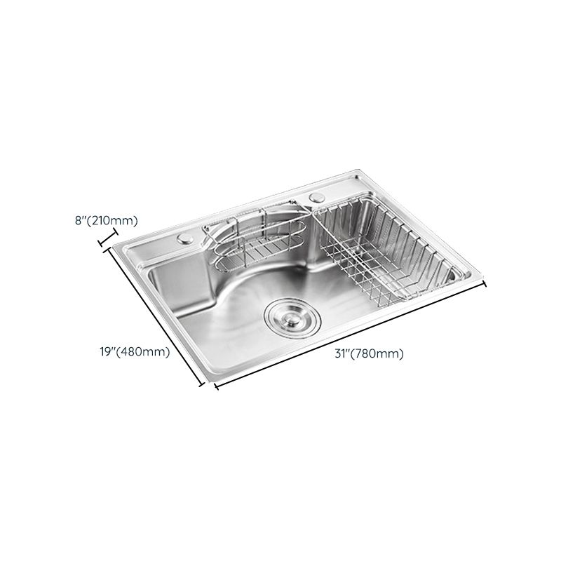 Modern Style Kitchen Sink Dirt Resistant Drop-In Kitchen Sink Clearhalo 'Home Improvement' 'home_improvement' 'home_improvement_kitchen_sinks' 'Kitchen Remodel & Kitchen Fixtures' 'Kitchen Sinks & Faucet Components' 'Kitchen Sinks' 'kitchen_sinks' 1200x1200_e31d1bf2-1ddb-412f-af54-ace56a0064fb
