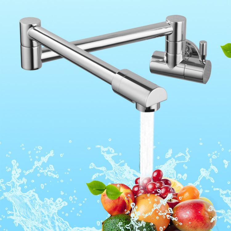 Modern Kitchen Sink Faucet Brass Lever Handles Pot Filler Kitchen Faucet Clearhalo 'Home Improvement' 'home_improvement' 'home_improvement_kitchen_faucets' 'Kitchen Faucets' 'Kitchen Remodel & Kitchen Fixtures' 'Kitchen Sinks & Faucet Components' 'kitchen_faucets' 1200x1200_e322ccd8-725a-4d36-ae4b-4e10b8aab153