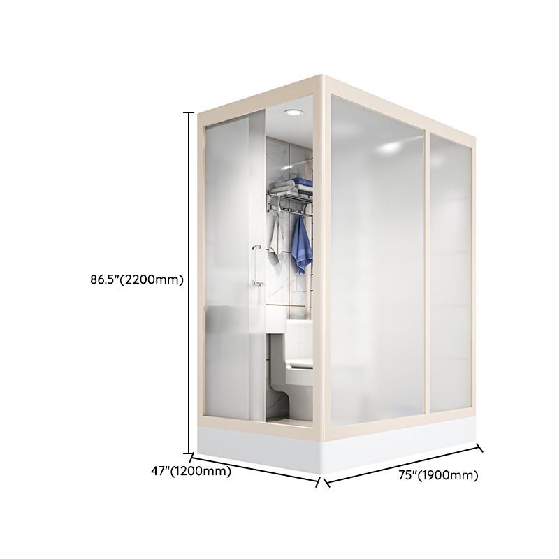 Clear and Frosted Shower Enclosure Easy Clean Glass Shower Kit Clearhalo 'Bathroom Remodel & Bathroom Fixtures' 'Home Improvement' 'home_improvement' 'home_improvement_shower_stalls_enclosures' 'Shower Stalls & Enclosures' 'shower_stalls_enclosures' 'Showers & Bathtubs' 1200x1200_e32bbed9-8b79-43d8-914d-2164000f30b2
