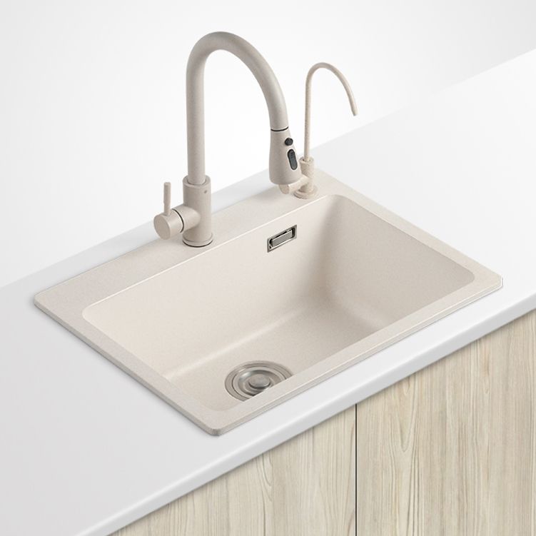 White Quartz Kitchen Sink Rectangle Single Bowl Sink with Basket Strainer Clearhalo 'Home Improvement' 'home_improvement' 'home_improvement_kitchen_sinks' 'Kitchen Remodel & Kitchen Fixtures' 'Kitchen Sinks & Faucet Components' 'Kitchen Sinks' 'kitchen_sinks' 1200x1200_e333c2d0-7342-4c16-9efd-7928ee5901cb