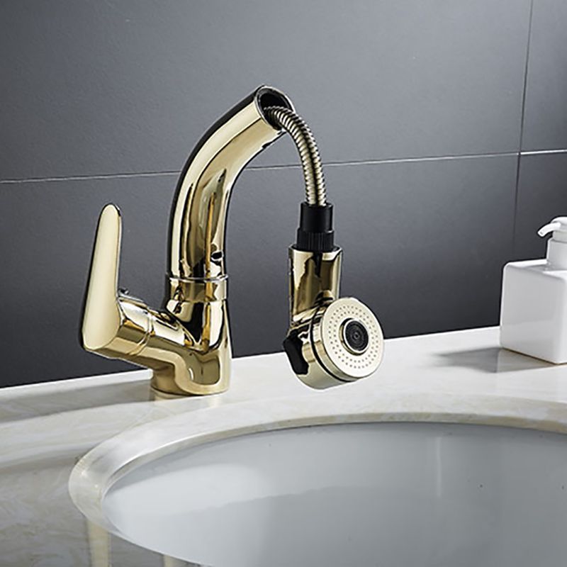 Vessel Sink Bathroom Faucet Swivel Spout Single Handle Faucet with Pull down Sprayer Clearhalo 'Bathroom Remodel & Bathroom Fixtures' 'Bathroom Sink Faucets' 'Bathroom Sinks & Faucet Components' 'bathroom_sink_faucets' 'Home Improvement' 'home_improvement' 'home_improvement_bathroom_sink_faucets' 1200x1200_e33cdd82-9f04-40b7-8321-0b9eca3f54e0