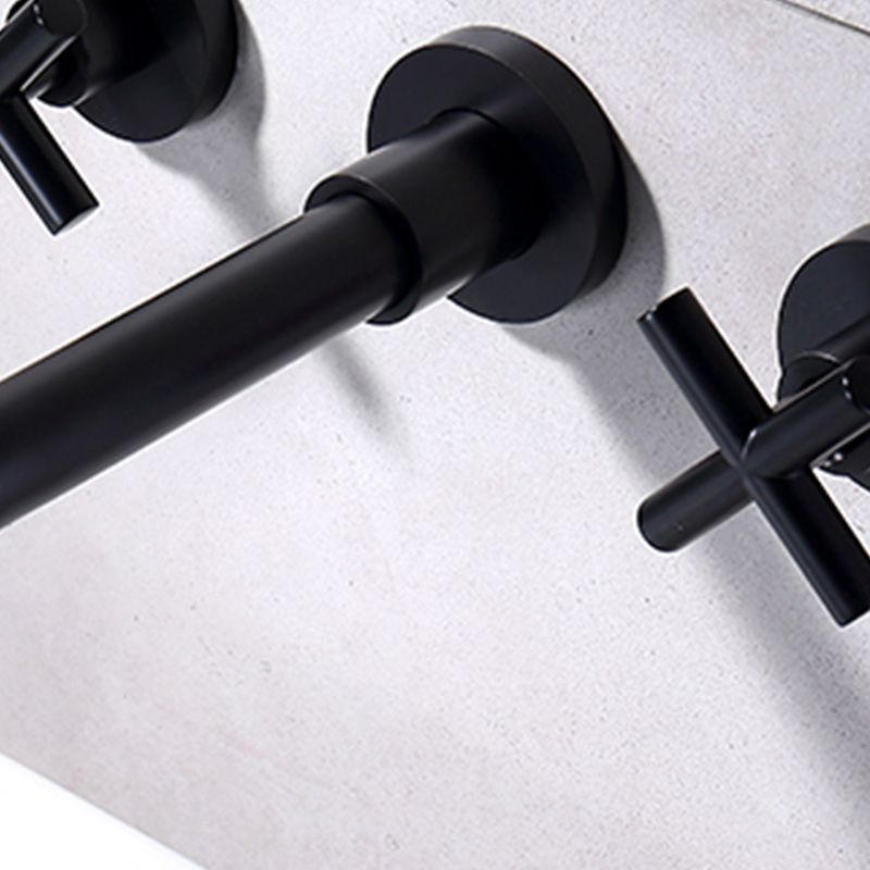 Modern Circular Bathroom Sink Faucet with 2 Handles Wall Mounted Bathroom Faucet Clearhalo 'Bathroom Remodel & Bathroom Fixtures' 'Bathroom Sink Faucets' 'Bathroom Sinks & Faucet Components' 'bathroom_sink_faucets' 'Home Improvement' 'home_improvement' 'home_improvement_bathroom_sink_faucets' 1200x1200_e35946b5-b1e2-404e-ade9-c7a834d33abc