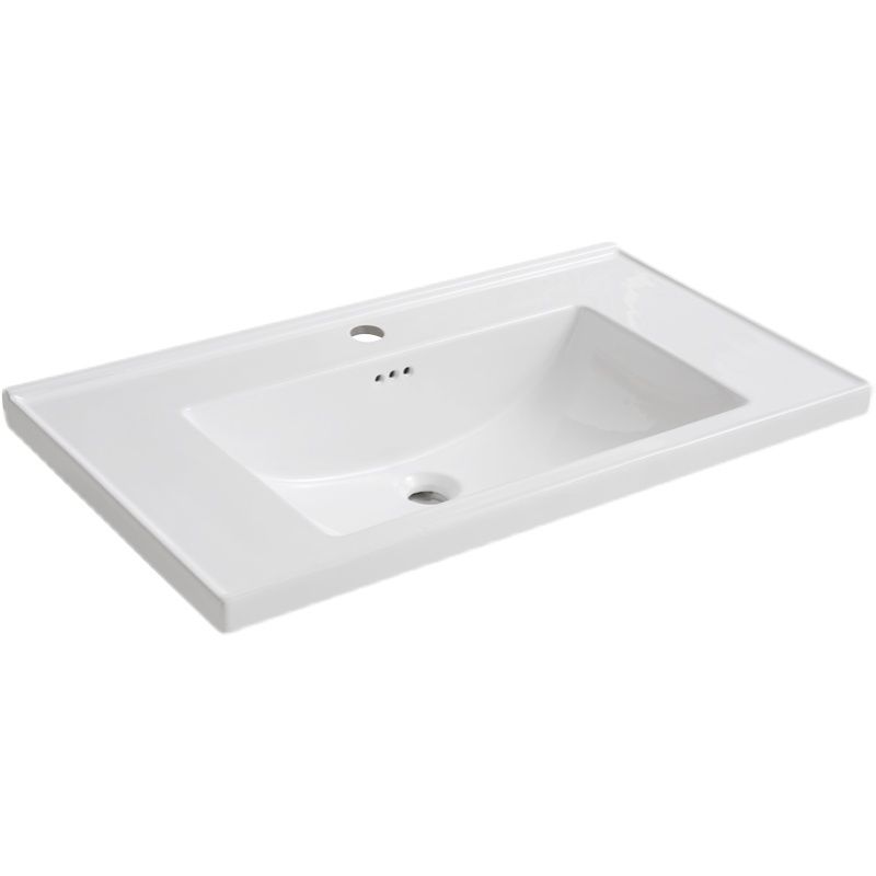 Modern Bathroom Sink Porcelain Rectangular Drop-in Bathroom Sink with Pop-Up Drain Clearhalo 'Bathroom Remodel & Bathroom Fixtures' 'Bathroom Sinks & Faucet Components' 'Bathroom Sinks' 'bathroom_sink' 'Home Improvement' 'home_improvement' 'home_improvement_bathroom_sink' 1200x1200_e35d318d-bbc8-4c27-a8f6-cead886ee5bd