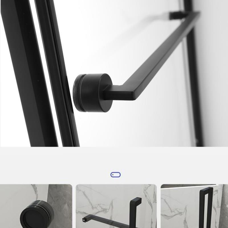 Contemporary Shower Enclosure Neo-Angle Semi-Frameless Clear Shower Enclosure Clearhalo 'Bathroom Remodel & Bathroom Fixtures' 'Home Improvement' 'home_improvement' 'home_improvement_shower_stalls_enclosures' 'Shower Stalls & Enclosures' 'shower_stalls_enclosures' 'Showers & Bathtubs' 1200x1200_e365e1f7-869a-4d37-bd9d-bf7e846f99e4