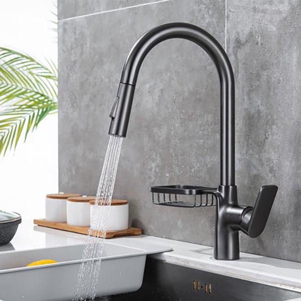 Modern Pull Down Kitchen Faucet Single Handle Faucet with Pull Out Sprayer Clearhalo 'Home Improvement' 'home_improvement' 'home_improvement_kitchen_faucets' 'Kitchen Faucets' 'Kitchen Remodel & Kitchen Fixtures' 'Kitchen Sinks & Faucet Components' 'kitchen_faucets' 1200x1200_e38548aa-e945-4a14-af05-5e4ad1fcc0b9