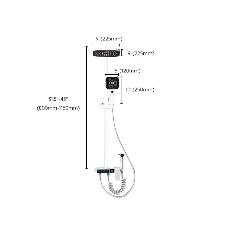 Modern Shower System Wall Mounted Rectangle Shower System with Hand Shower Clearhalo 'Bathroom Remodel & Bathroom Fixtures' 'Home Improvement' 'home_improvement' 'home_improvement_shower_faucets' 'Shower Faucets & Systems' 'shower_faucets' 'Showers & Bathtubs Plumbing' 'Showers & Bathtubs' 1200x1200_e38eaa9b-d1cb-44d8-a62d-de3330fad843
