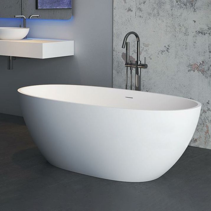 Modern Stone Freestanding Tub Soaking 22.05-inch Tall Bath with Overflow Trim Clearhalo 'Bathroom Remodel & Bathroom Fixtures' 'Bathtubs' 'Home Improvement' 'home_improvement' 'home_improvement_bathtubs' 'Showers & Bathtubs' 1200x1200_e39596ba-db00-44b5-ad47-7f6d15e421c1