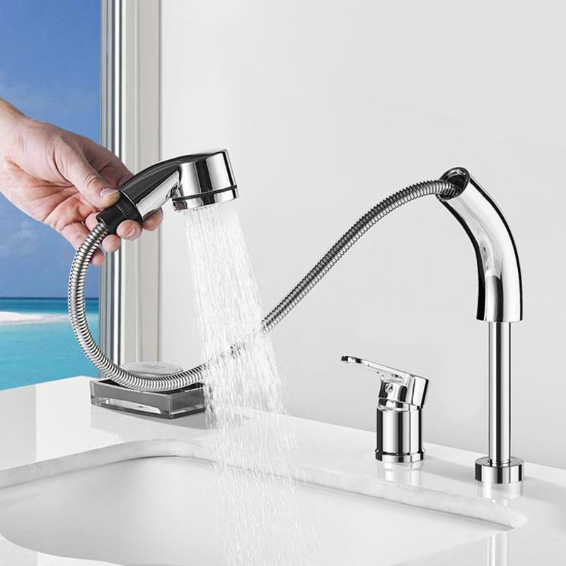 Modern Chrome Sink Faucet Brass Bathroom Low Arc Lifting Faucet Clearhalo 'Bathroom Remodel & Bathroom Fixtures' 'Bathroom Sink Faucets' 'Bathroom Sinks & Faucet Components' 'bathroom_sink_faucets' 'Home Improvement' 'home_improvement' 'home_improvement_bathroom_sink_faucets' 1200x1200_e3b5e43a-0c39-4ed4-bcec-0d12d63a73f3