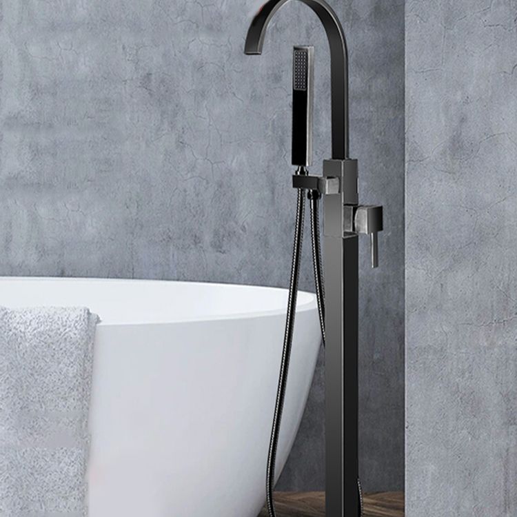 Modern Bathroom Faucet Floor Standing Handheld Shower Head Bathtub Faucet Clearhalo 'Bathroom Remodel & Bathroom Fixtures' 'Bathtub Faucets' 'bathtub_faucets' 'Home Improvement' 'home_improvement' 'home_improvement_bathtub_faucets' 1200x1200_e3dcc896-f633-4c3f-b064-5d9fba729c21