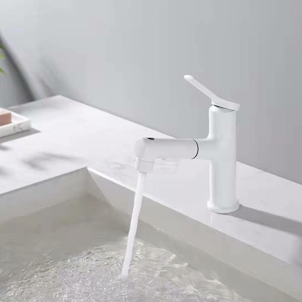 Contemporary Vessel Faucet Copper Single Handle Low Arc Retractable Vessel Faucet for Home Clearhalo 'Bathroom Remodel & Bathroom Fixtures' 'Bathroom Sink Faucets' 'Bathroom Sinks & Faucet Components' 'bathroom_sink_faucets' 'Home Improvement' 'home_improvement' 'home_improvement_bathroom_sink_faucets' 1200x1200_e3e2714a-105a-402e-974f-76cf21ce5928