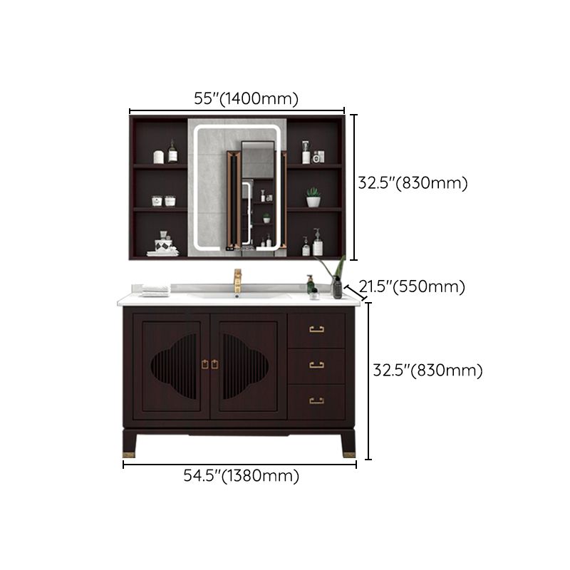 Traditional Bathroom Vanity Wood Standalone Cabinet and Shelving Included Vanity Set Clearhalo 'Bathroom Remodel & Bathroom Fixtures' 'Bathroom Vanities' 'bathroom_vanities' 'Home Improvement' 'home_improvement' 'home_improvement_bathroom_vanities' 1200x1200_e3e85c0d-52f8-455f-ade8-2d07af7683c8
