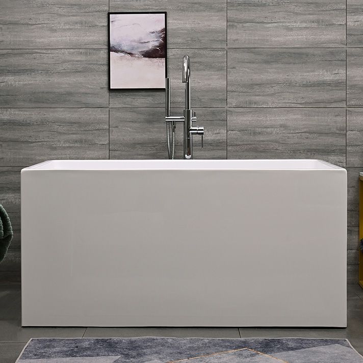 Acrylic Back to Wall Bathtub Rectangular Modern Soaking Bath Tub Clearhalo 'Bathroom Remodel & Bathroom Fixtures' 'Bathtubs' 'Home Improvement' 'home_improvement' 'home_improvement_bathtubs' 'Showers & Bathtubs' 1200x1200_e3f21746-2c03-49e5-8fb9-e6466e5d3763