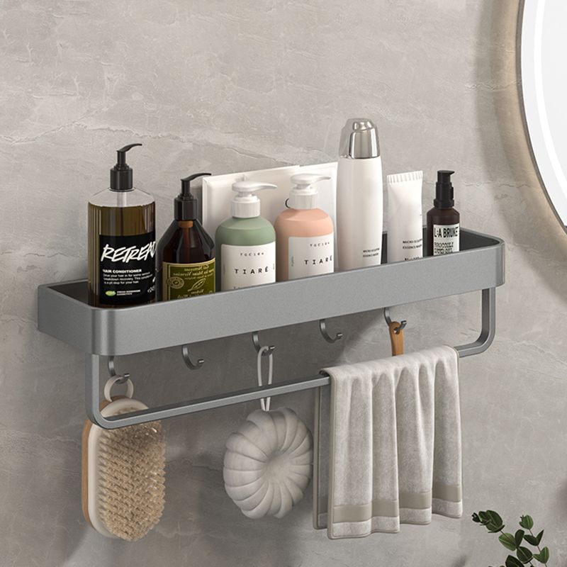 Modern Grey 2-Piece Bathroom Accessory Set, Matte Grey, Bath Shelf Clearhalo 'Bathroom Hardware Sets' 'Bathroom Hardware' 'Bathroom Remodel & Bathroom Fixtures' 'bathroom_hardware_sets' 'Home Improvement' 'home_improvement' 'home_improvement_bathroom_hardware_sets' 1200x1200_e3f62bcd-9fc7-496e-91ef-7818966367e8